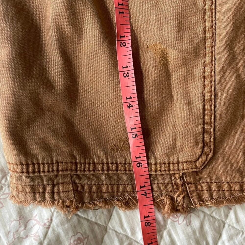 New Free People On The Horizon Mini Skirt Size 2 Cargo Asymmetric Raw Edge Hem - Picture 9 of 11